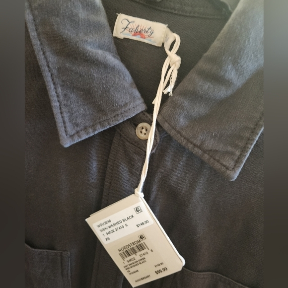 NWT Faherty Seasons Knit Long Sleeve Organic Cotton Shirt Dress Lagenlook Sz XS - Picture 5 of 16